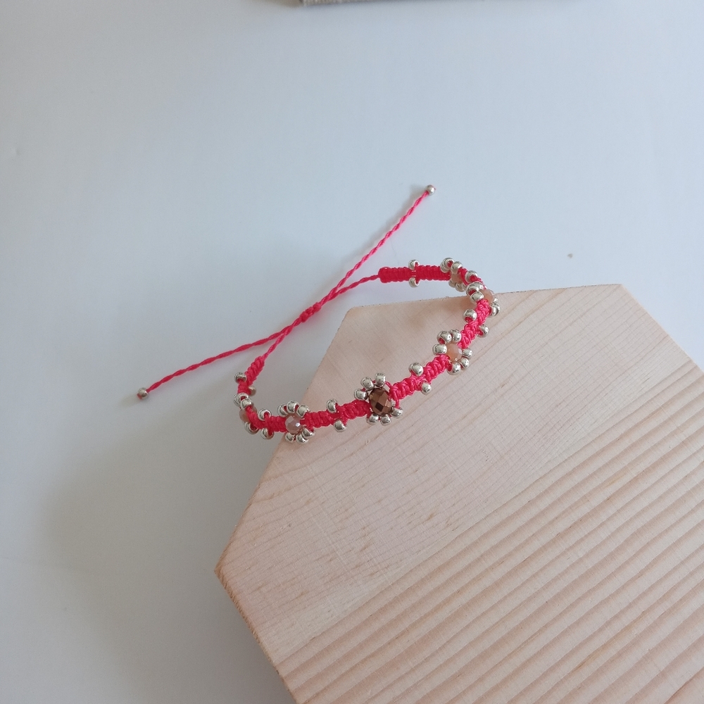 Bracelet Flower Hand Made Adjustable